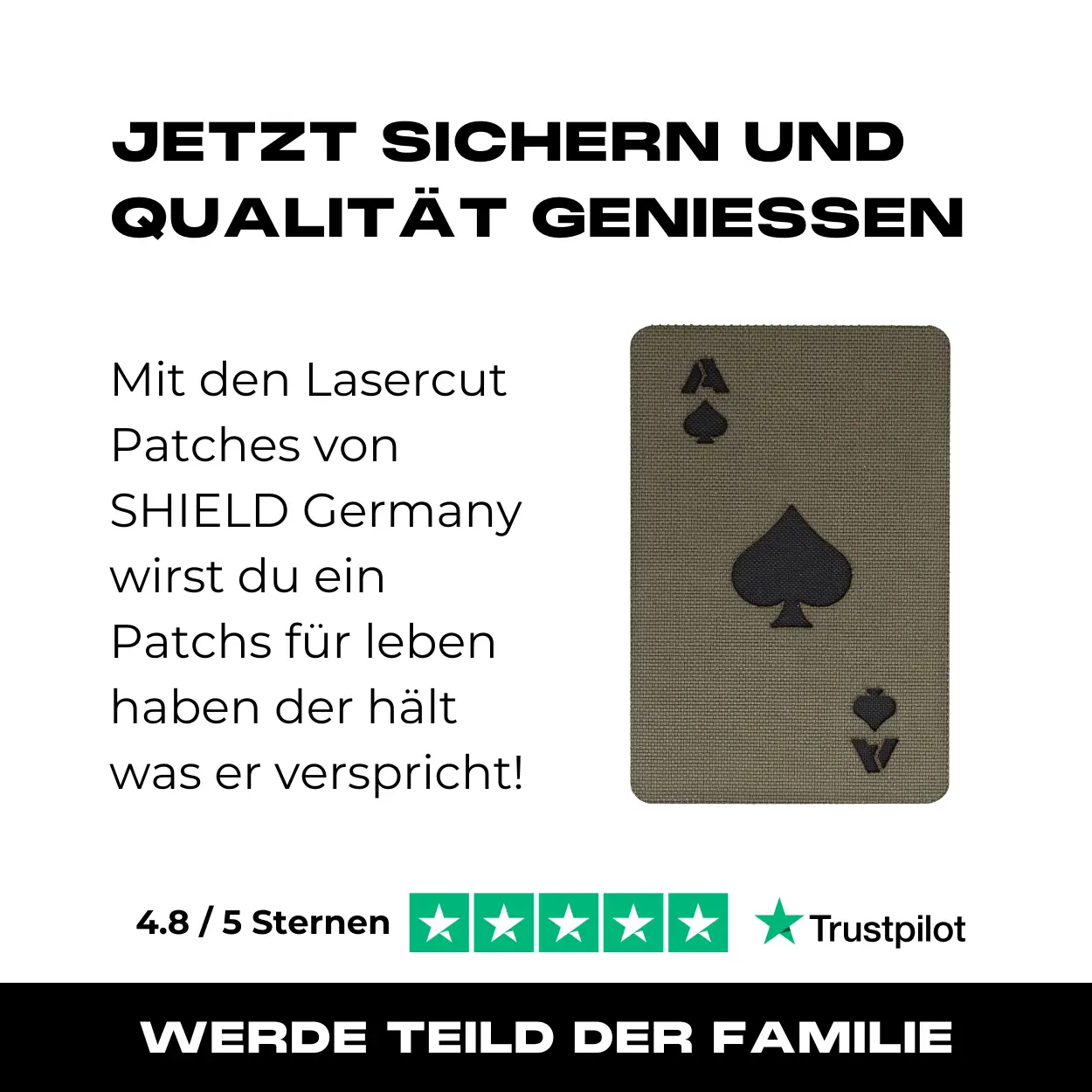 Lasercut Patch - Ace of Spades - Steingrau Oliv - Image 7