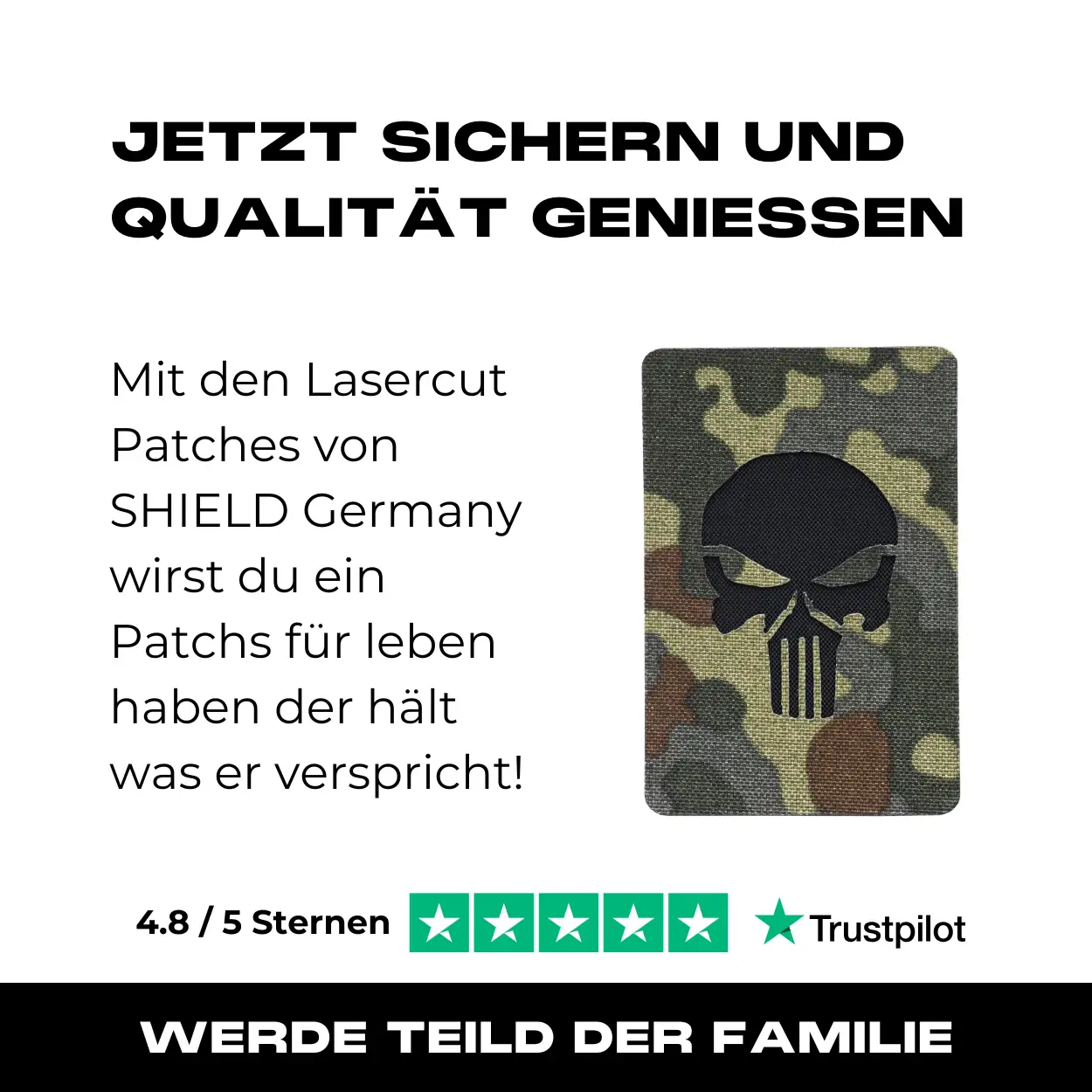 Lasercut Patch - Punisher - 5 Farben Flecktarn - Image 7