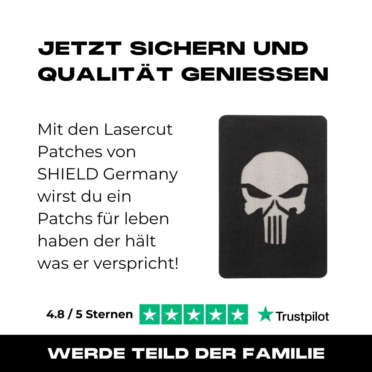 Lasercut Patch - Punisher - Schwarz - Image 7