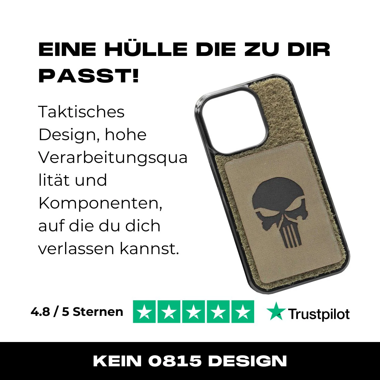 Tactical Case mit Steingrau Oliv Flauschklett - iPhone 14 Reihe - Image 7