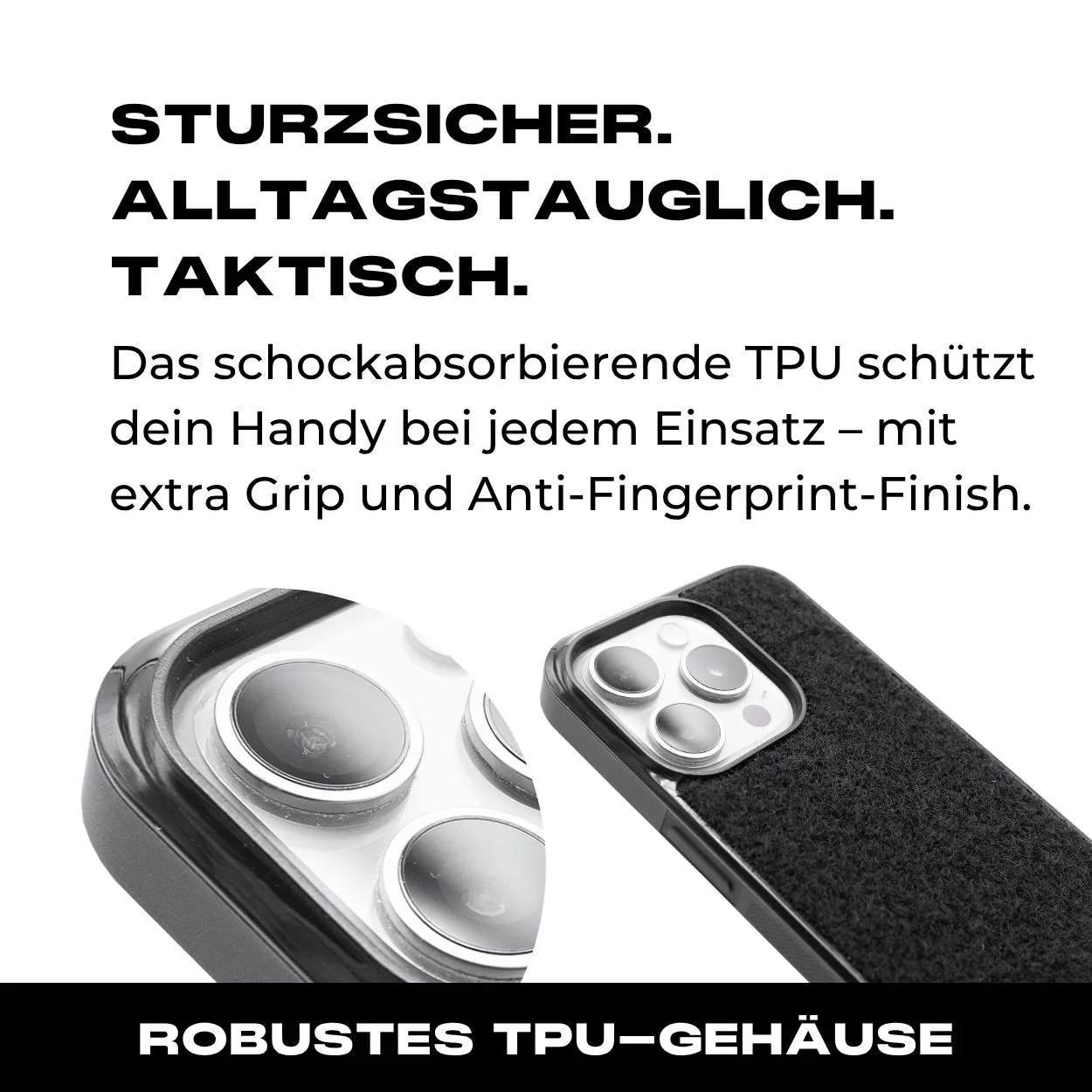 Tactical Case mit schwarzem Flauschklett - iPhone 15 Reihe - Image 3