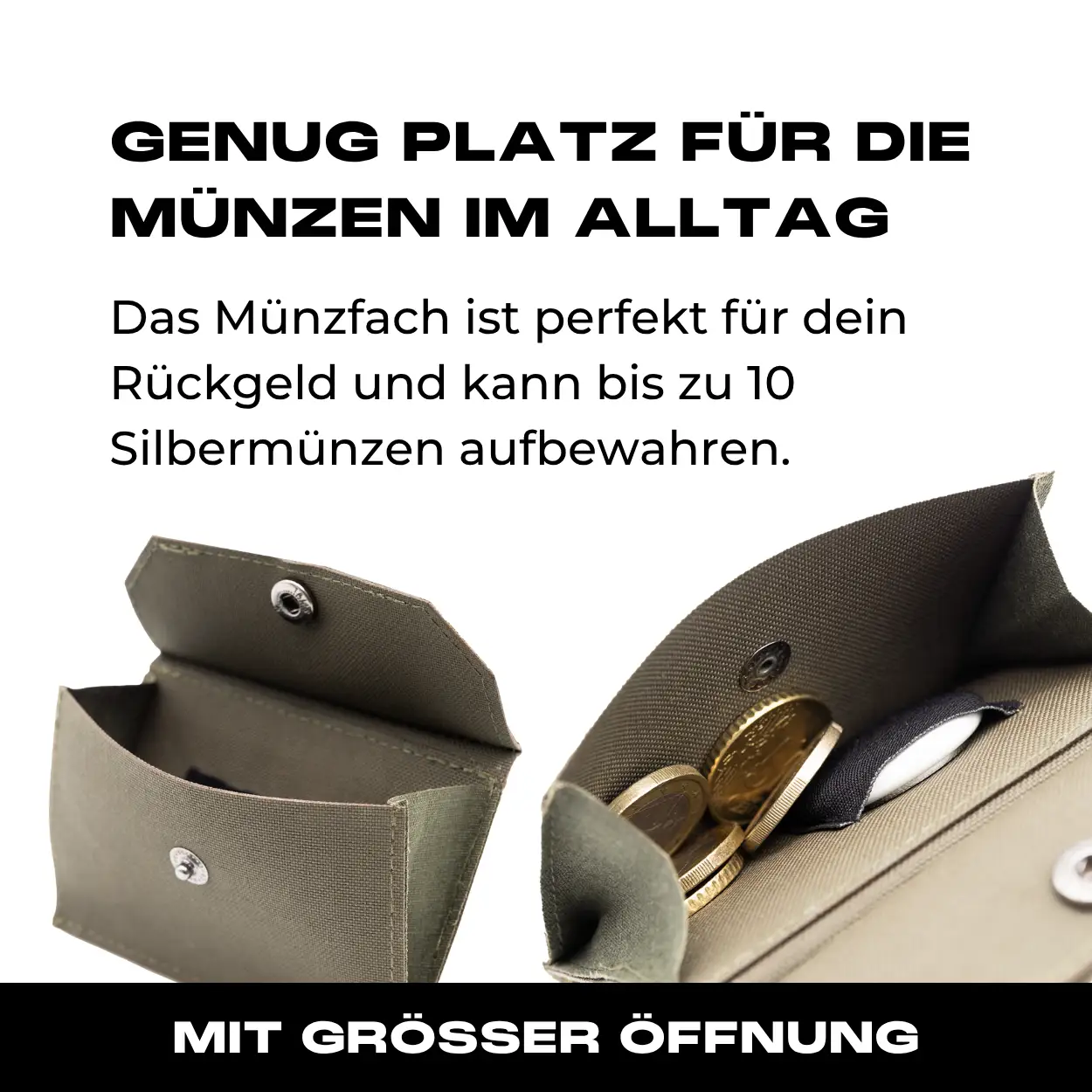 Tactical Wallet Münzfach - Steingrau Oliv - Image 5